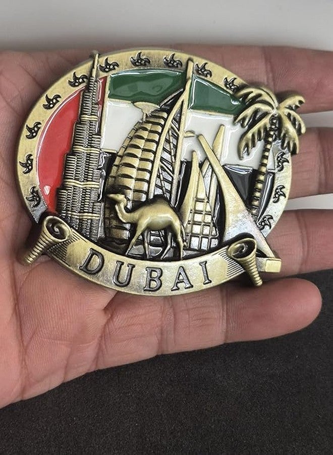 دي تي ديكتون مغناطيس ثلاجة معدني عادي من دي تي ديكتون، مغناطيس معدني ثلاثي الأبعاد بتصميم دبي للثلاجة، طاولة الدراسة، مكتب العمل، هدية فاخرة، أفضل قطعة ديكور منزلي لعشاق السفر، 7 × 6 سم، عبوة من قطعتين - Image 3